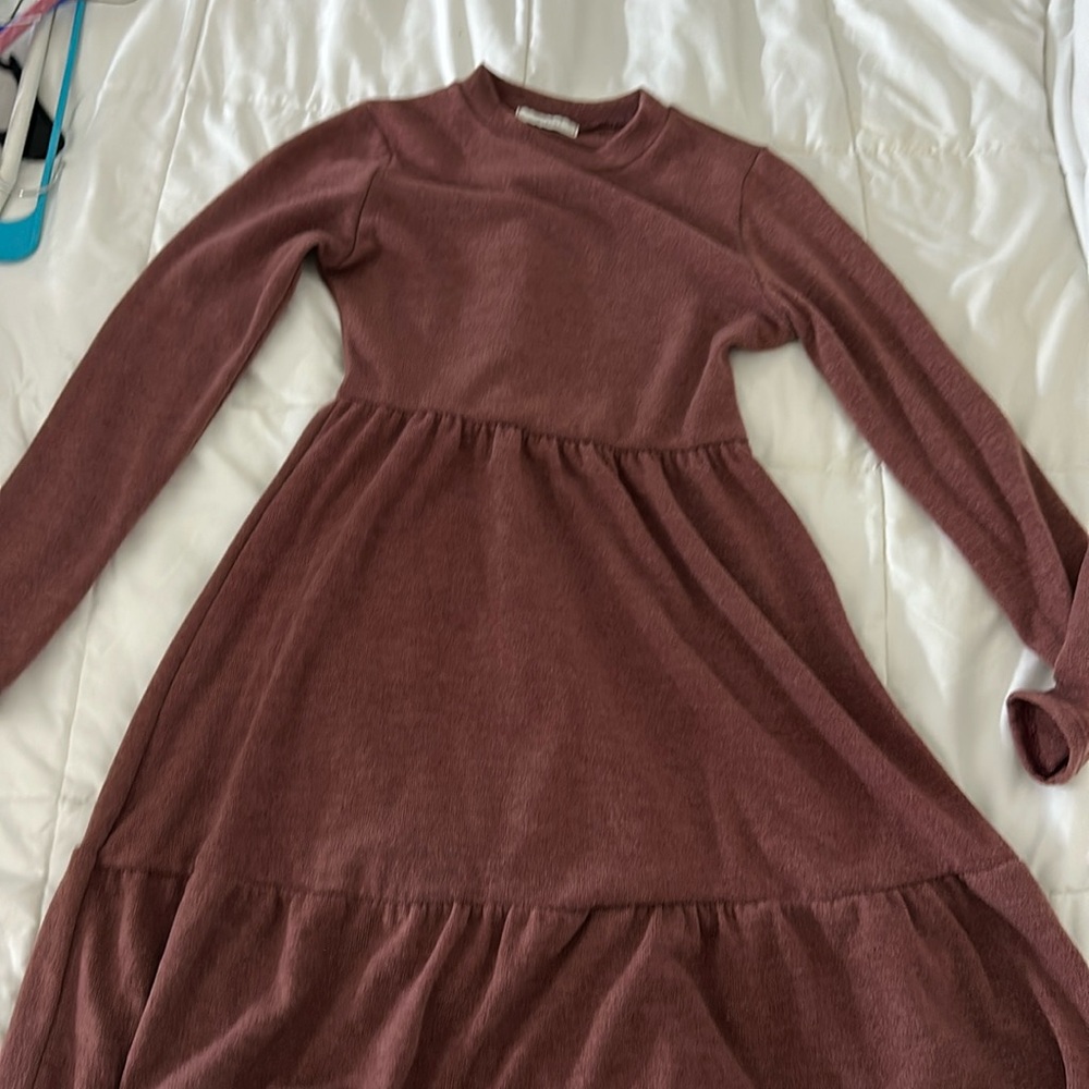 Long sleeve dress, red/brown, Veveret brand, size M
